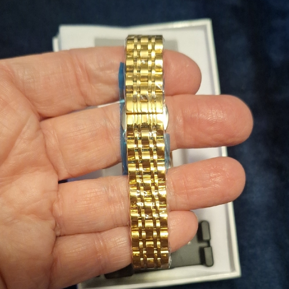 Gold Rectangular Quartz Watch with White Dial NBO… - image 8